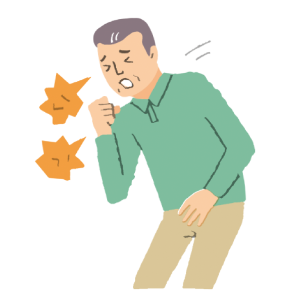 咳をしている男性のイラスト