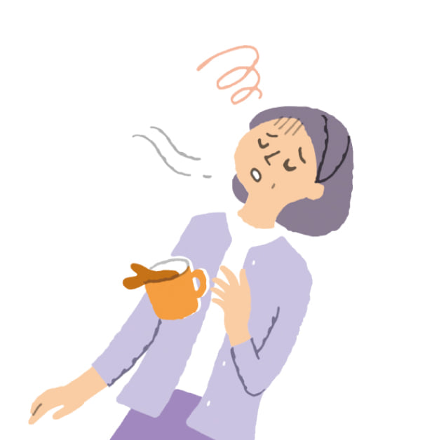 貧血でだるそうな女性のイラスト