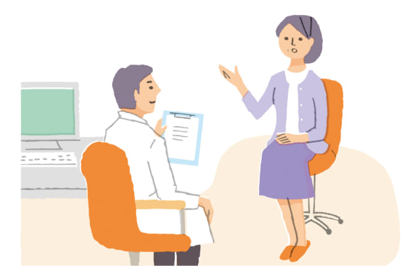 医師に相談する患者さんのイラスト